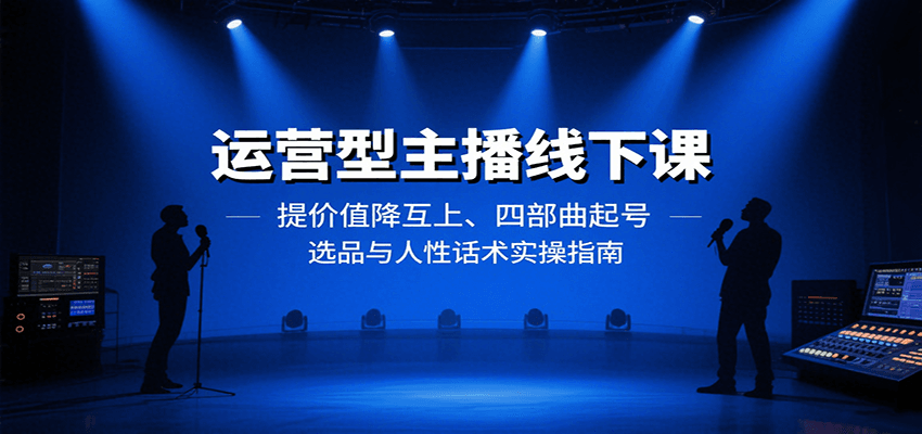 运营型主播线下课：提价值降互上、四部曲起号、选品与人性话术实操指南-董叔项目网