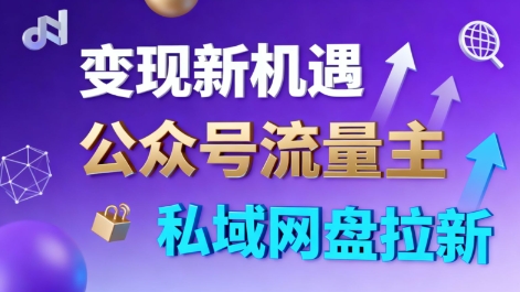公众号流量主+私域网盘拉新，多方式变现，简单易上手，当天就有收益-董叔项目网