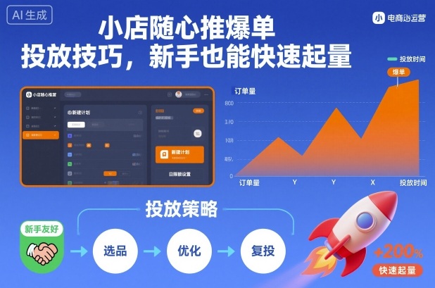 小店随心推爆单投放技巧,新手也能快速起量-董叔项目网