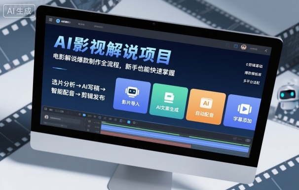 AI影视解说项目，电影解说爆款制作全流程，新手也能快速掌握-董叔项目网