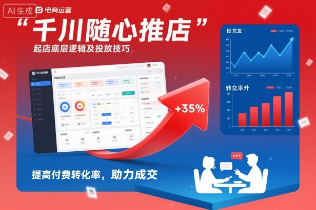 千川随心推起店底层逻辑及投放技巧，提高付费转化率，助力成交-董叔项目网