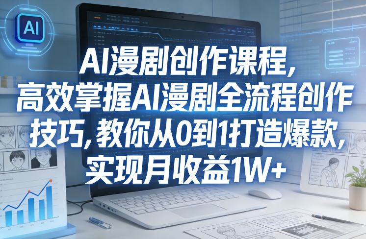 某社群AI漫剧创作课程,高效掌握AI漫剧全流程创作技巧,教你从0到1打造爆款,实现月收益1W+-董叔项目网