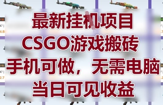 最新挂G项目,CSGO游戏搬砖,手机可做,无需电脑,当日见收益【揭秘】-董叔项目网