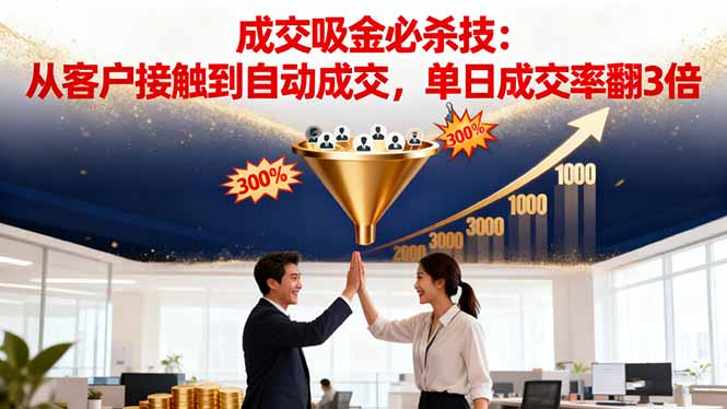 吸金成交营销必杀技:从客户接触到自动成交,单日成交率翻3倍-董叔项目网