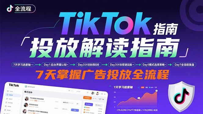 TikTok投放解读指南：后台操作/计划建立/模式选择，7天掌握广告投放全流程-董叔项目网