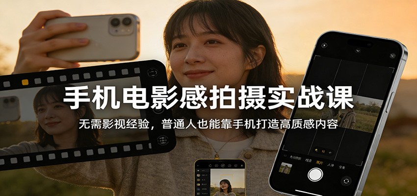 图片[1]-手机电影感拍摄实战课：无需影视经验，普通人也能靠手机打造高质感内容-董叔项目网