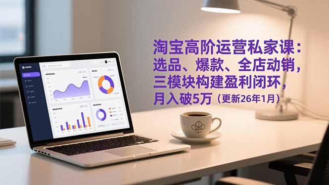 淘宝高阶运营私家课：选品、爆款、全店动销，三模块构建盈利闭环，月入破5万(更新26年1月-董叔项目网