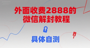 外面收费2888的微信解封教程，具体自测-董叔项目网