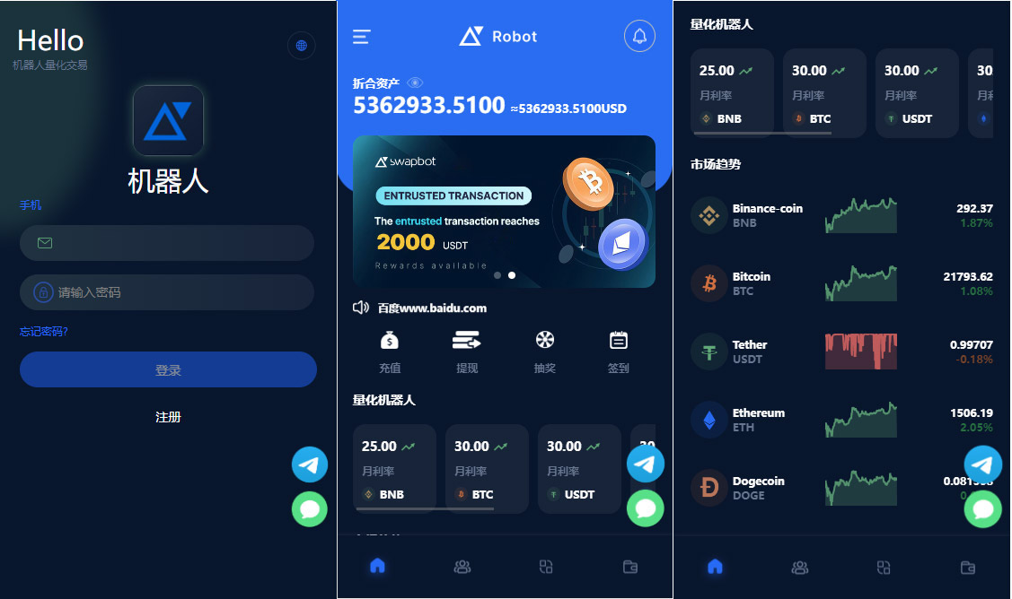 虚拟多币种货币质押投资理财机器人量化源码-董叔项目网