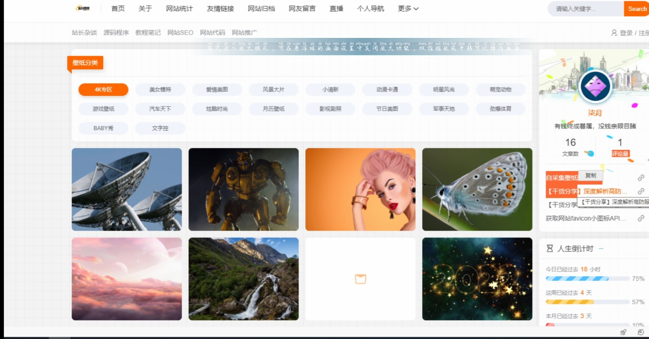 自采集壁纸网页源码-董叔项目网