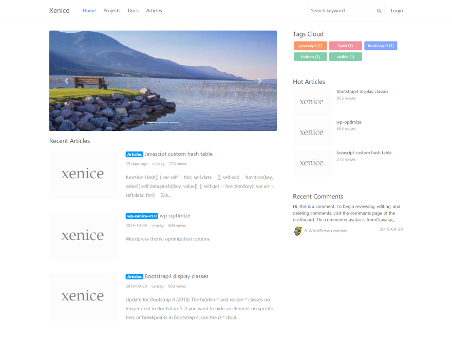 OneNice是一款超级简洁的WordPress主题-董叔项目网